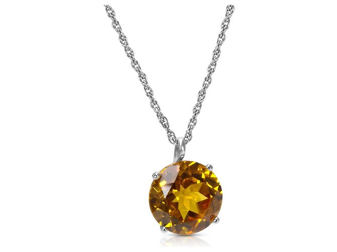 Autre Marque Pendente in zaffiro creato nuovissimo in argento sterling con catena da 14 mm - vista 2