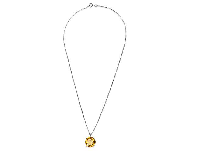 Autre Marque Pendente in zaffiro creato nuovissimo in argento sterling con catena da 14 mm - vista 3