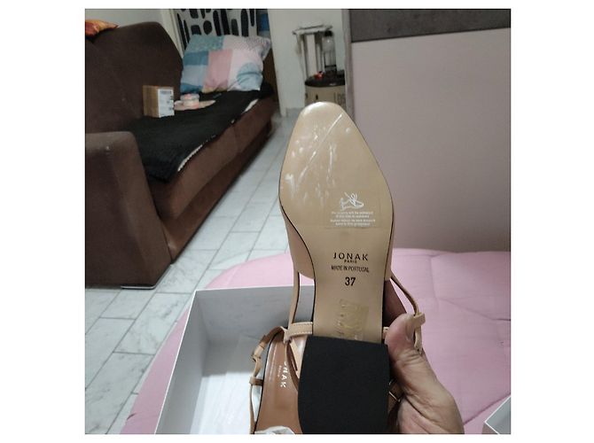Jonak Ballerine in pelle nera e beige Nero - vista 3