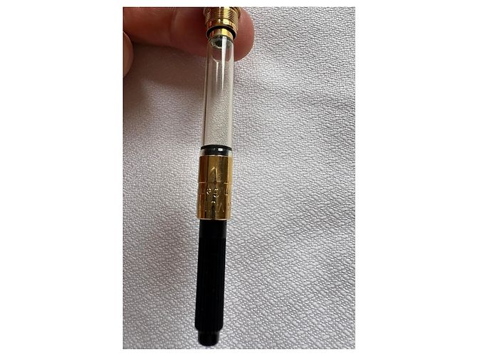 Louis Vuitton Cargo Füllfederhalter - 18K Gold & Damier Schwarz Golden - Ansicht 11
