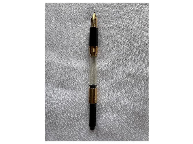 Louis Vuitton Cargo Füllfederhalter - 18K Gold & Damier Schwarz Golden - Ansicht 14