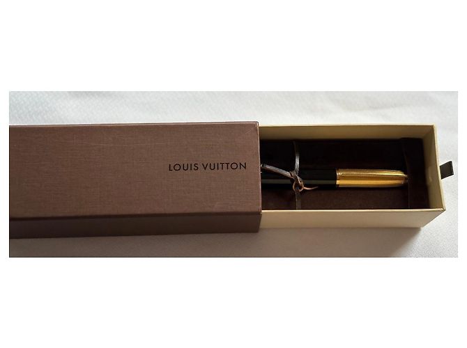 Louis Vuitton Cargo Füllfederhalter - 18K Gold & Damier Schwarz Golden - Ansicht 3
