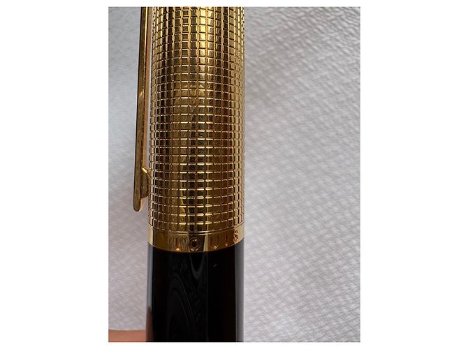 Louis Vuitton Cargo Füllfederhalter - 18K Gold & Damier Schwarz Golden - Ansicht 4