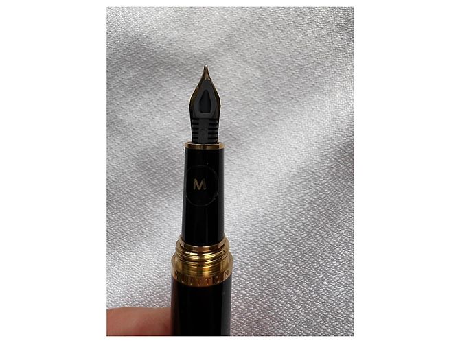Louis Vuitton Cargo Füllfederhalter - 18K Gold & Damier Schwarz Golden - Ansicht 8