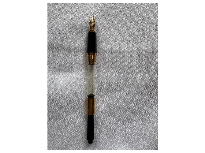 Louis Vuitton Cargo Füllfederhalter - 18K Gold & Damier Schwarz Golden - Ansicht 9