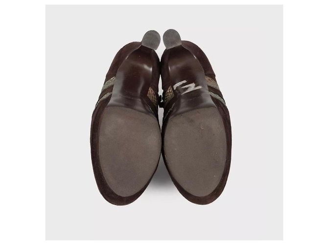 Botines de ante marrón Saint Laurent - Talla 38,5 de segunda mano - vista 5