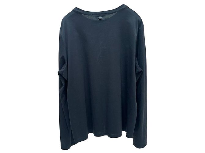 Chanel Gabrielle Top de Manga Larga Negro de Algodón Cuello Redondo Talla 48 de segunda mano - vista 2