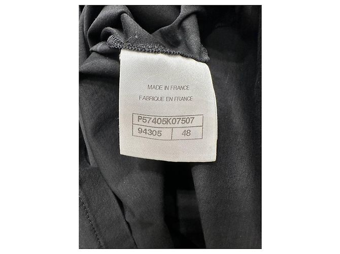 Chanel Gabrielle Top de Manga Larga Negro de Algodón Cuello Redondo Talla 48 de segunda mano - vista 4