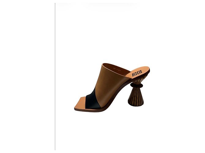 Sandali Givenchy in pelle marrone e nero - vista 11