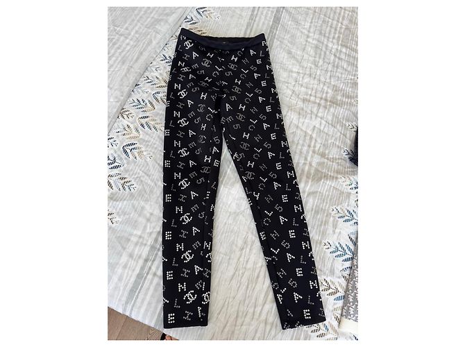 Chanel Black Polyamide Pants 34 - view 2