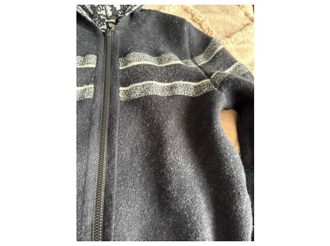 Strick-Zip-Hoodie mit Monogramm von Christian Dior Schwarz Weiß - Ansicht 10