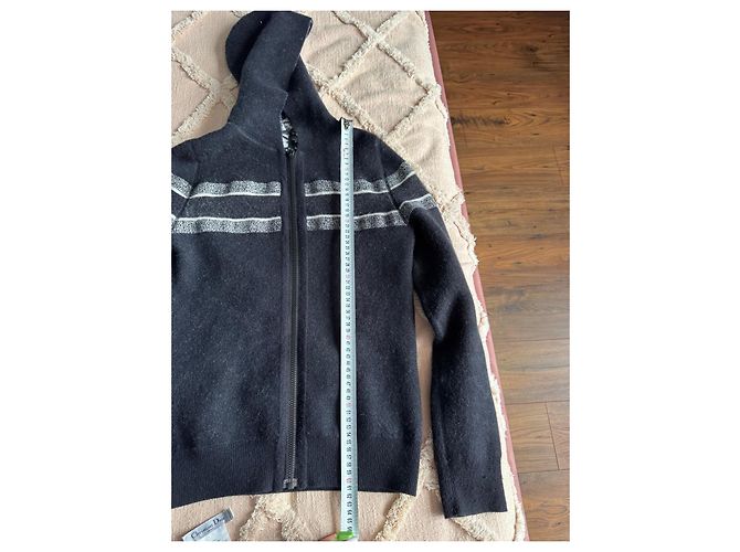 Strick-Zip-Hoodie mit Monogramm von Christian Dior Schwarz Weiß - Ansicht 13