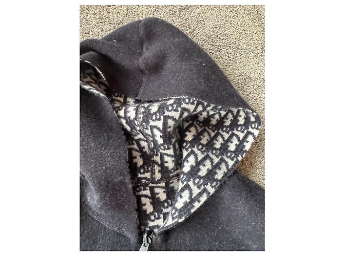 Strick-Zip-Hoodie mit Monogramm von Christian Dior Schwarz Weiß - Ansicht 3