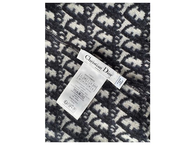 Strick-Zip-Hoodie mit Monogramm von Christian Dior Schwarz Weiß - Ansicht 7