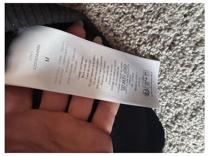 Top negro de canalé de un hombro Christian Dior - vista 6
