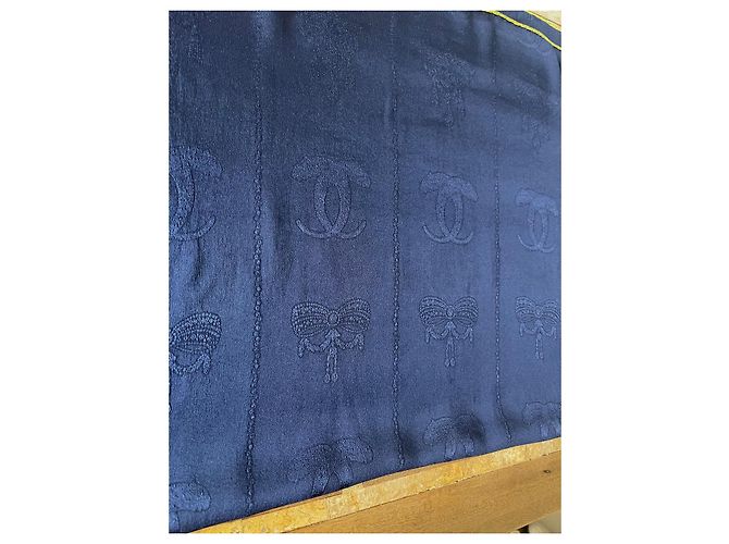 Carré Must di Cartier Marino e Verde 100% Seta Broccata Blu navy - vista 10