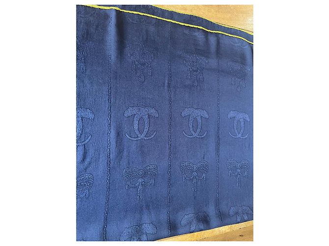 Carré Must di Cartier Marino e Verde 100% Seta Broccata Blu navy - vista 11