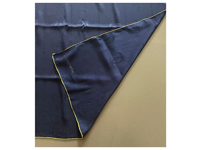 Carré Must di Cartier Marino e Verde 100% Seta Broccata Blu navy - vista 12