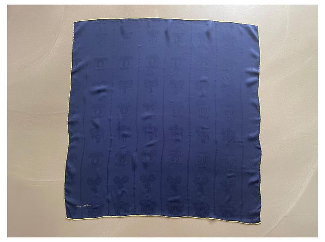 Carré Must di Cartier Marino e Verde 100% Seta Broccata Blu navy - vista 3