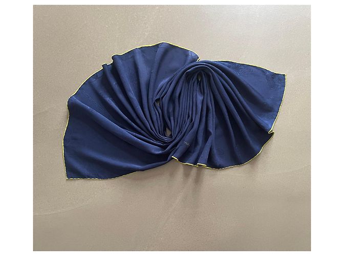 Carré Must di Cartier Marino e Verde 100% Seta Broccata Blu navy - vista 4