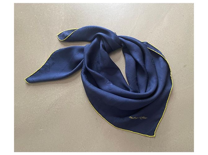 Carré Must di Cartier Marino e Verde 100% Seta Broccata Blu navy - vista 5