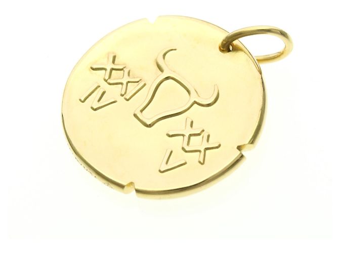 Collana pendente medaglia zodiacale Tauri in oro giallo 18K di Van Cleef & Arpels - vista 2