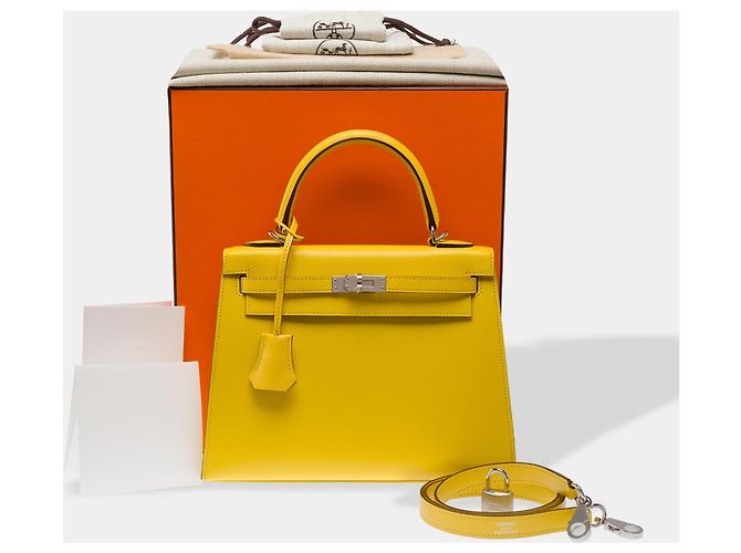 Hermès Borsa HERMES Kelly 25 in Pelle Gialla - 103488 Giallo - vista 2