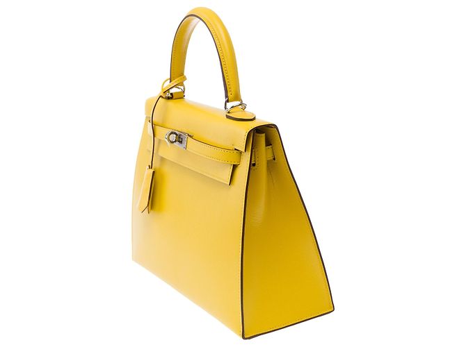 Hermès Borsa HERMES Kelly 25 in Pelle Gialla - 103488 Giallo - vista 5