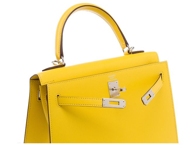 Hermès Borsa HERMES Kelly 25 in Pelle Gialla - 103488 Giallo - vista 7