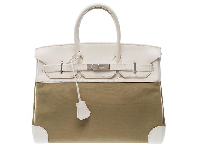 Hermès HERMES Birkin 35 Bag in Green Canvas - 103485 - view 2