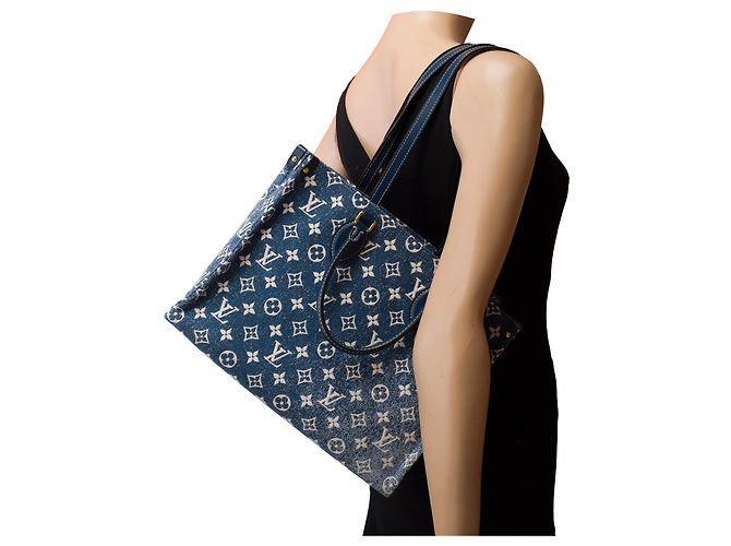 Borsa LOUIS VUITTON Onthego in Denim Blu - 103480 - vista 12