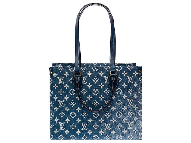 Borsa LOUIS VUITTON Onthego in Denim Blu - 103480 - vista 3