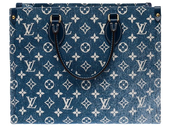 Borsa LOUIS VUITTON Onthego in Denim Blu - 103480 - vista 4