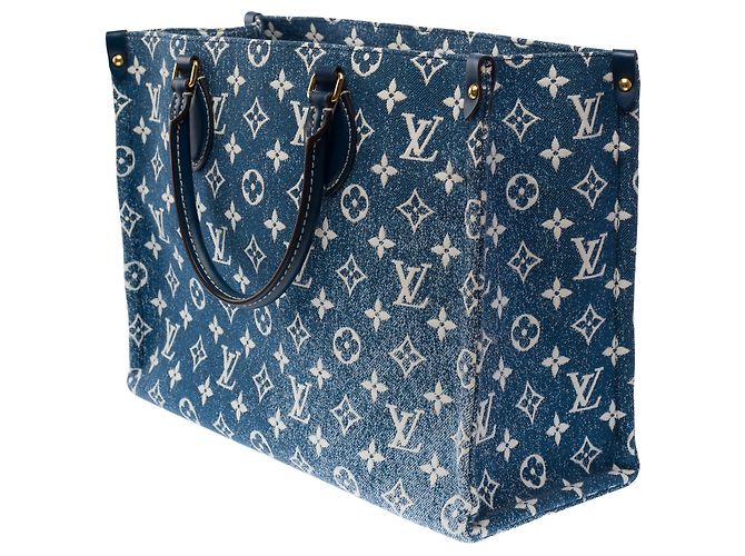Borsa LOUIS VUITTON Onthego in Denim Blu - 103480 - vista 5