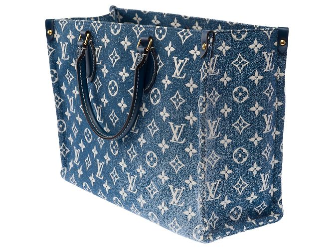 Borsa LOUIS VUITTON Onthego in Denim Blu - 103480 - vista 6