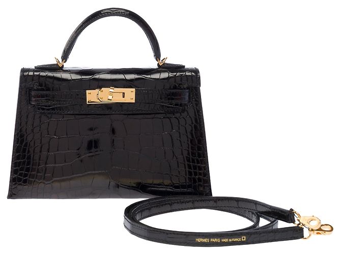 Hermès Bolso HERMES Kelly Mini en Cuero Exótico Negro - 103471 - vista 3