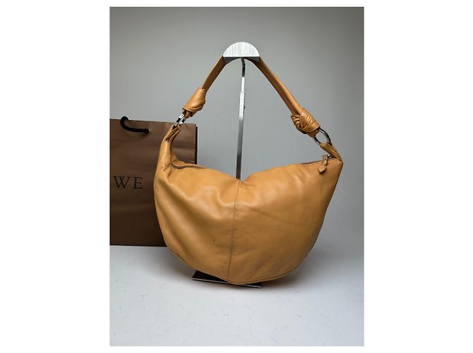 Vintage LOEWE Hobo Tasche aus Leder Camel Kamel - Ansicht 12