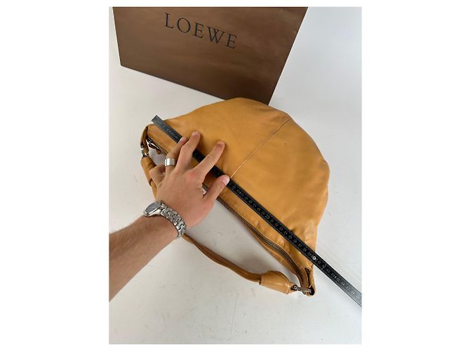 Vintage LOEWE Hobo Tasche aus Leder Camel Kamel - Ansicht 9