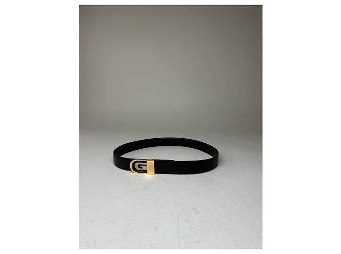 Cintura reversibile vintage Gucci in pelle nera e marrone Nero - vista 3