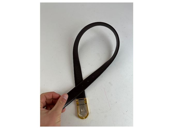 Cintura reversibile vintage Gucci in pelle nera e marrone Nero - vista 6