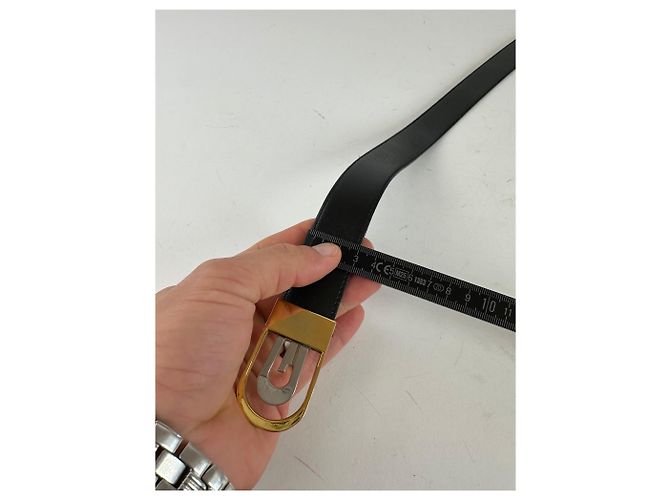 Cintura reversibile vintage Gucci in pelle nera e marrone Nero - vista 8