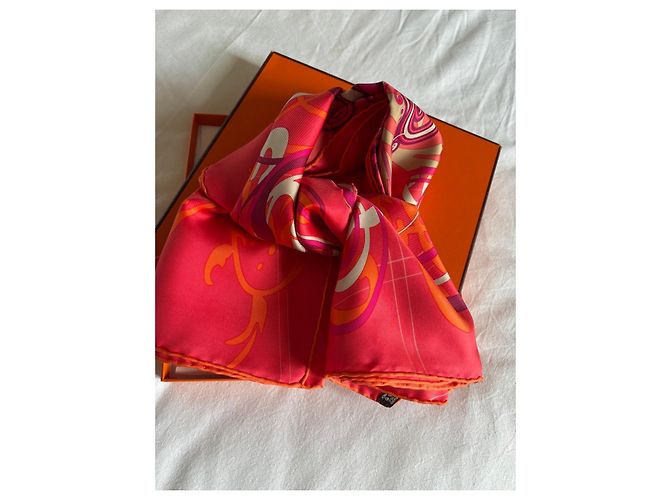 Hermès Cuadrado 90 "H como Historia" Fucsia - vista 5