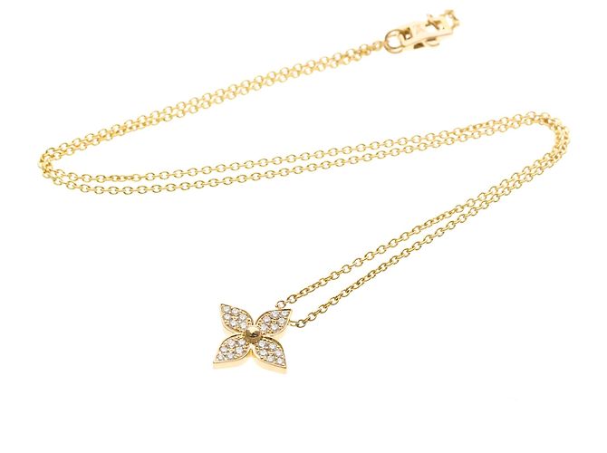 Louis Vuitton Star Blossom Diamant Anhänger Halskette Golden - Ansicht 12