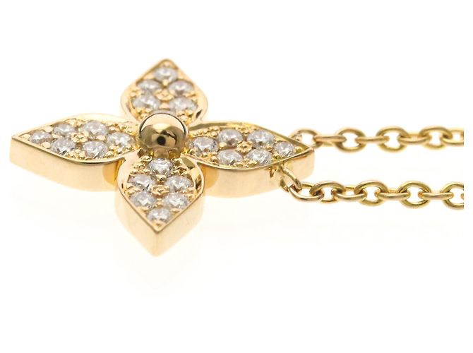 Louis Vuitton Star Blossom Diamant Anhänger Halskette Golden - Ansicht 3