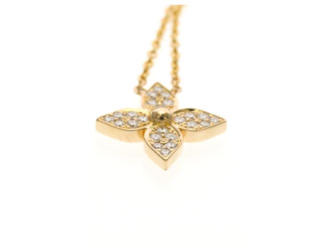Louis Vuitton Star Blossom Diamant Anhänger Halskette Golden - Ansicht 4