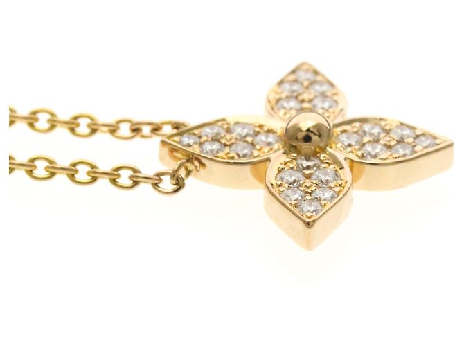 Louis Vuitton Star Blossom Diamant Anhänger Halskette Golden - Ansicht 5