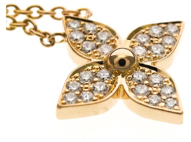 Louis Vuitton Star Blossom Diamant Anhänger Halskette Golden - Ansicht 7