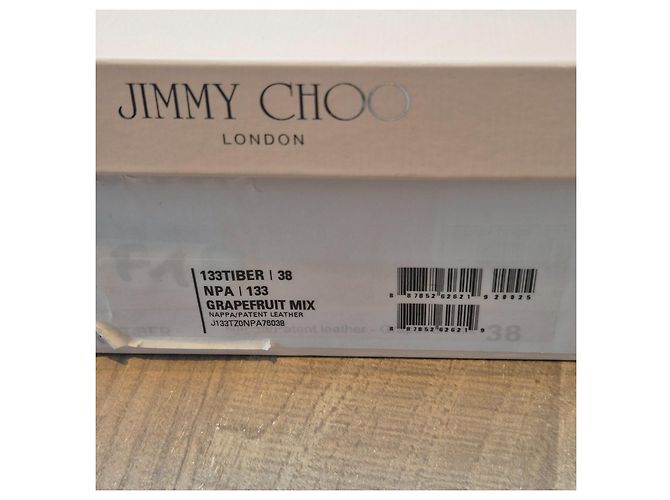 Sandali con tacco a blocco Jimmy Choo Tiber - Nero/Rosso/Pesca - vista 13