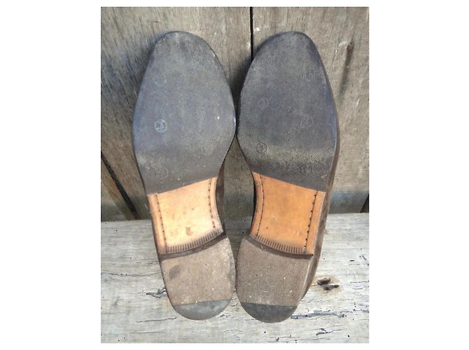 Derbies Hermès Marron Suede Marron foncé - vue 6