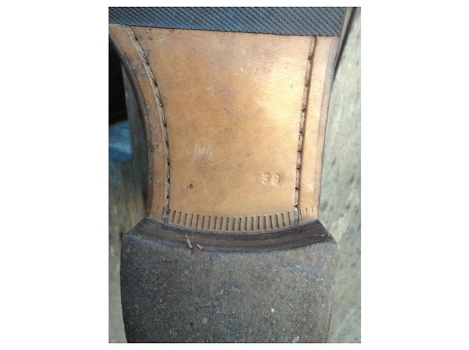 Derbies Hermès Marron Suede Marron foncé - vue 8